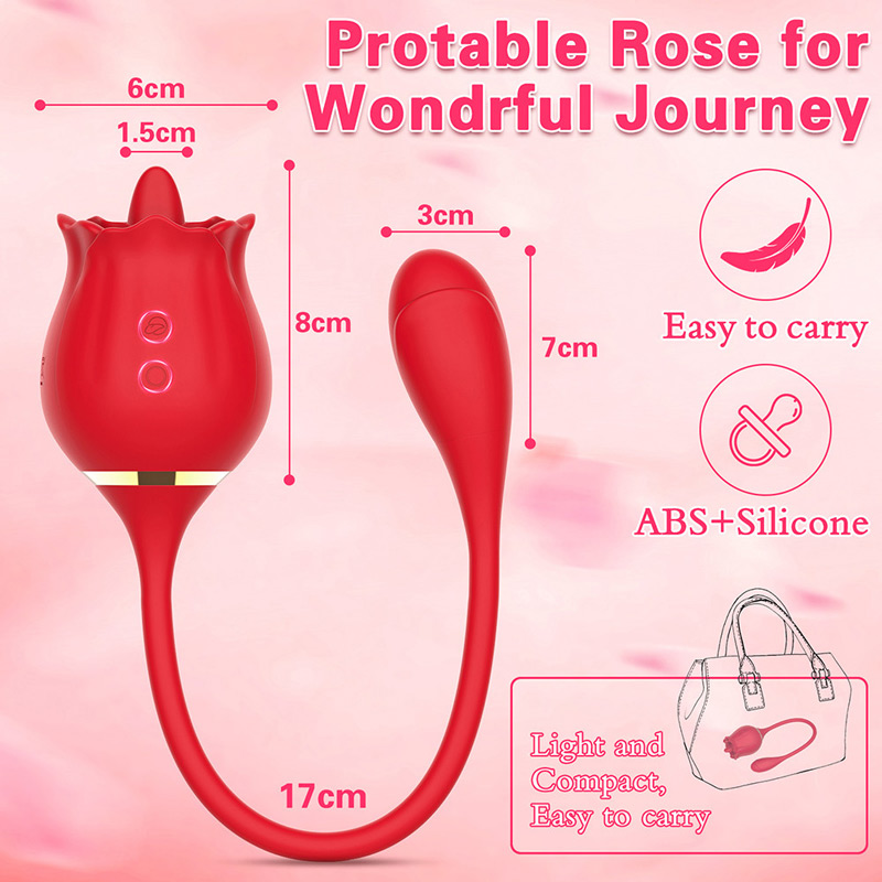 Rose Sucking Licking เครื่องสั่นลิ้นพร้อมไข่สั่น